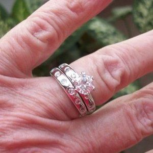 Bezel Set Wedding Engagement Set Size 6